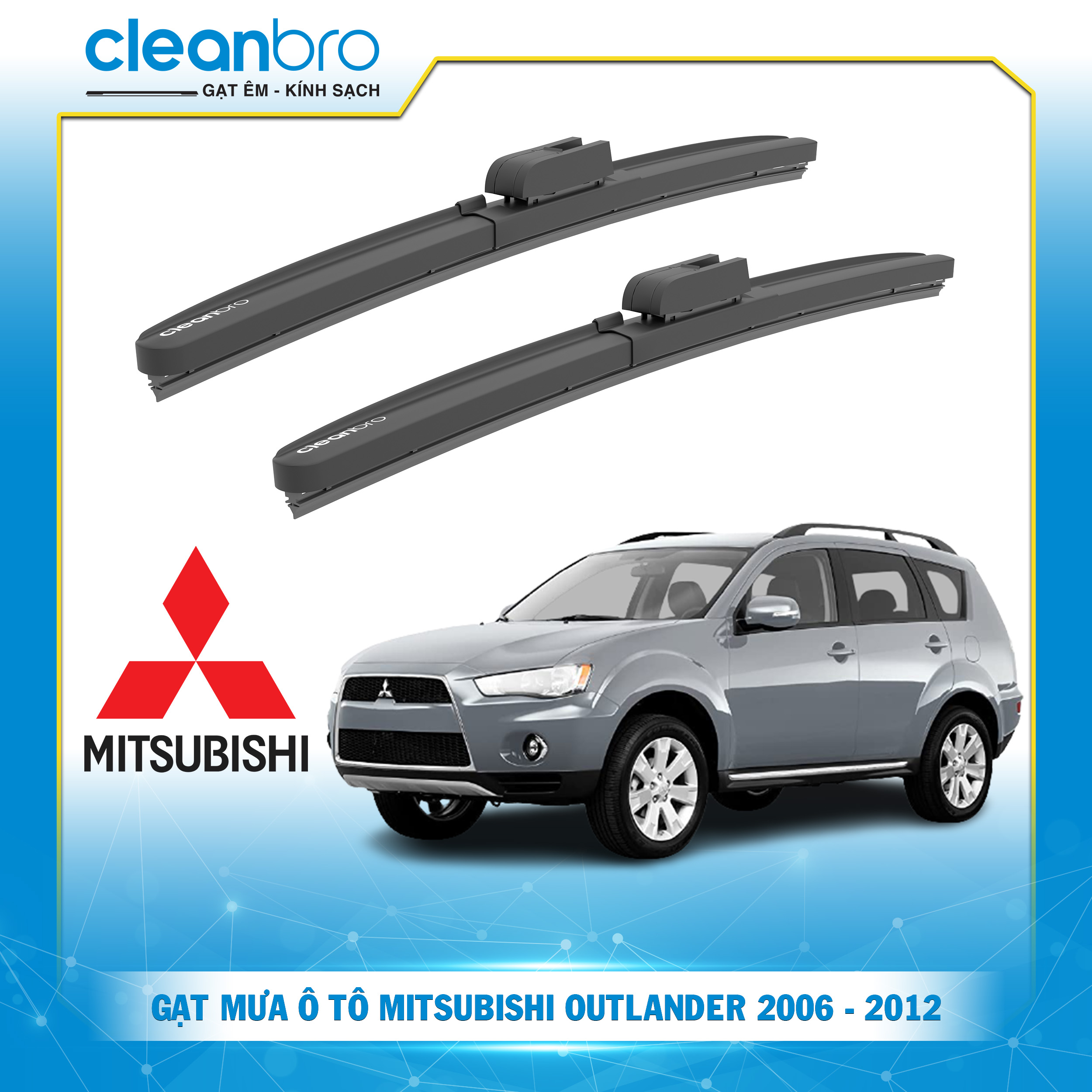 Gạt mưa ô tô hiệu ứng lá sen  Mitsubishi Outlander [2006-2012]